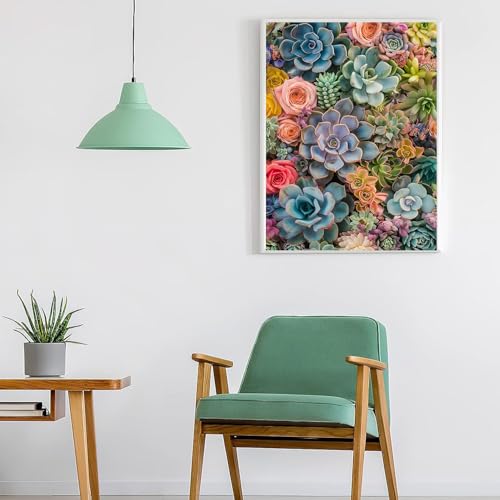 Diamond Art Kits for Adults,Succulent Square Diamond Painting Kits 12x16in - color: DP03036