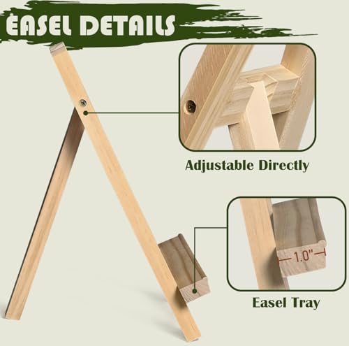 10.8 inch Tabletop Easel for Painting, Small Easel with 5 Papers