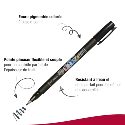 Tombow Fudenosuke Brush Pen, Soft Tip, Black (Pack of 4) - size: 1 Count (Pack of 4), style: Soft