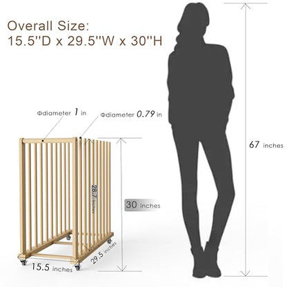Art Storage Rack, Art Canvas Storage, Canvas Boards Rack Art Storage with Handle & Caster Wheels for Drawing Board, Panel, Paper Pad for Art Studios, Artworks, Gallery - size: 16"D x 29.5"W x 30"H