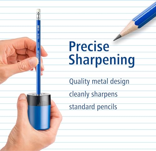 Staedtler Small Pencil Sharpener with Lid (12 Pack) | premium quality sharpener with screw-on lid, compact size for pencil case and work-station, 511 63BK - size: 12 Pack