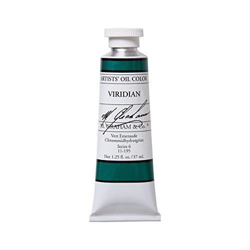 M. Graham & Co. Artist Oil Paint Viridian 1.25oz/37ml Tube - color: Viridian, size: 1.25 Fl Oz (Pack of 1)