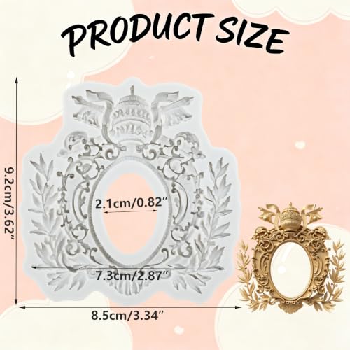 Baroque Picture Frame Polymer Clay Molds Photo Frame Silicone Mold | Epoxy Resin Casting DIY Crafts Air Dry Polymer Crafts Supplies Clay Tools - color: Style H