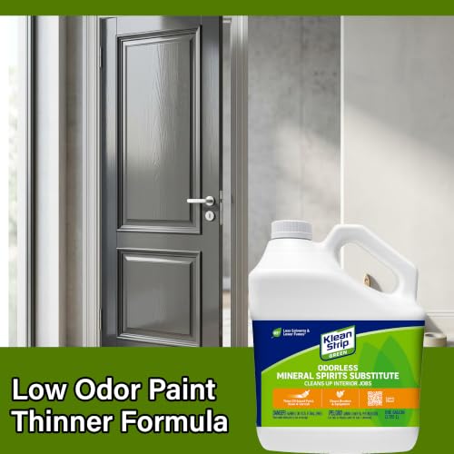 Painter's Choice Klean Strip Green Mineral Spirits - 1 Gal - Paint Thinner for Oil Based Paint, Varnish, & Stains - Mineral Spirits for Wood & Cleaning Surfaces - Available with Omni Depot Gloves