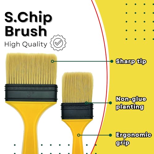 Not Chip Brush, Paint Brushes for Walls 4 inch 14 Pack, S.Chip Brush Never Lose Bristles - Small Package, 100% Plastic, for Paint, Glues, Stains and Completely Recyclable | Paint Brushes for Walls, 100% Plastic, for Paint, Glues, Stains and Single materia