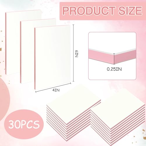 Frienda 30 Pcs 4" x 6" Rubber Linoleum Block for Printmaking, White Pink - color: White Pink