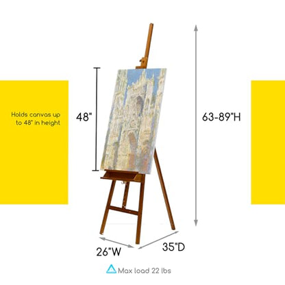MEEDEN Art Easel Stand for Painting: Beech Wood Artist Easel with Storage - color: Light Walnut
