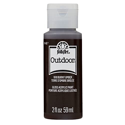 FolkArt Outdoor Acrylic Paint in Assorted Colors (2 Ounce), 1618 Burnt Umber - color: Burnt Umber, size: 2 Fl Oz (Pack of 1)