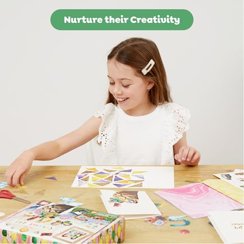 Tiger Tribe Collage Art Set for Kids - All-in-One Craft Kit with Scissors, Stickers & Pattern Pages, Ideal for Ages 7-12, Creativity & Learning