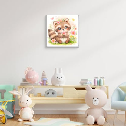 Aestalrcus Paint by Numbers for Kids with Frame, TRaccoon, 8x8 inch - color: style-15
