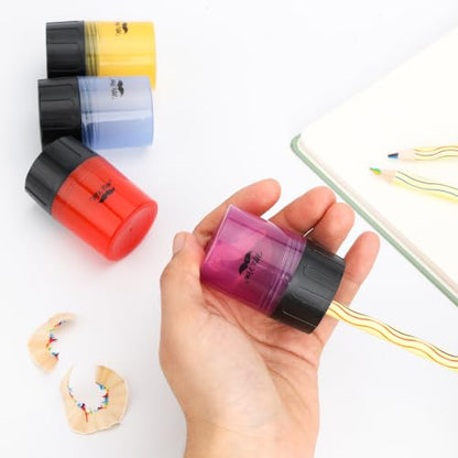 Mr. Pen- Manual Pencil Sharpener, 6 pcs, Dual Holes, Compact - color: Ice Cream, size: 6 Pack