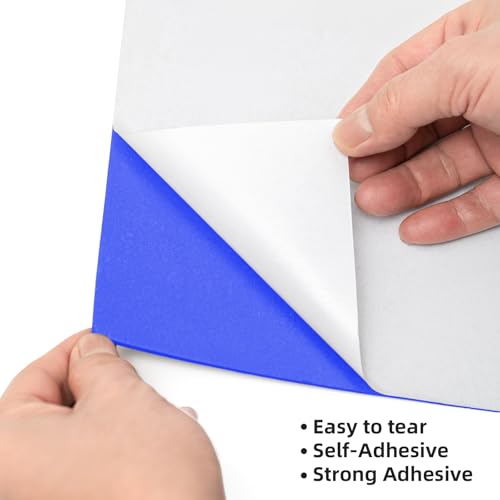 MEARCOOH Self Adhesive Foam Sheets, Blue 9x12 Inch 2mm Sticky Eva Foam Paper for Crafts Cardmaking Photo Frames Classroom Scrapbooking Christmas Crafts (Blue 10 Sheets) - color: Blue Self-adhesive, size: 9X12in-2mm