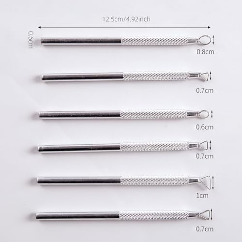 GSHLLO 6 Pcs Metal Clay Sculpting Tools Pottery Carving Trimming Tool Polymer Clay Cutting Kit Modeling Clay Spatula Tools Clay Sculpture Set for Art Craft