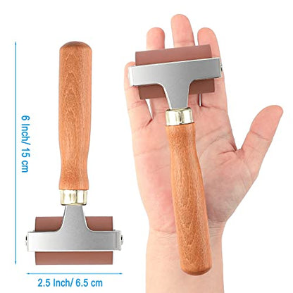 Soft Rubber Roller, Brayer Ideal for Anti Skid Tape Construction Tools, Print, Ink and Stamping Tools(2.5-Inch, Brown) - size: 2.5-Inch