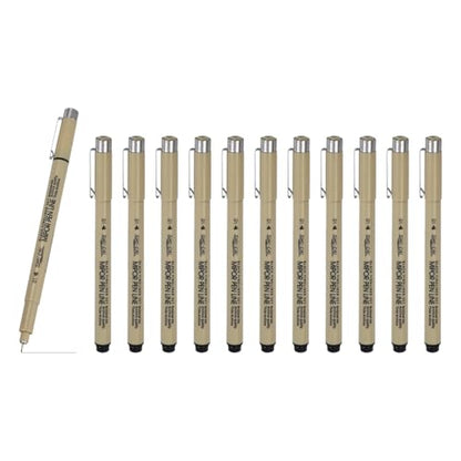 PATIKIL Fineliner Pens, 12 Pcs 01 0.25mm Fineliner Marker Black Waterproof Ink Archival Drawing Pens Art Supplies Set for Sketching Journaling Scrapbooking Artist Illustration - size: 01 0.25mm