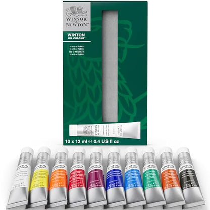 Winsor & Newton Winton Oil Color Paint Set, 10 x 12ml (0.4-oz) Tubes - style: Tube Set - 10 x 12ml