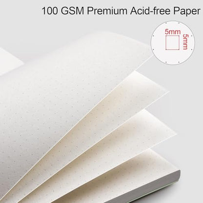 AHGXG Dotted Journal, Grid Spiral Notebook, 110 Pages, A4 (8.5" x 11") | 100 GSM Thick Dot Paper, Waterproof Plastic Cover Journals for Journaling, Sketching (Sage Green) - color: Sage Green, style: A4-Dotted