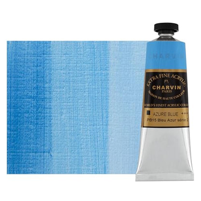 Charvin Extra Fine Professional Acrylic Paint - Azure Blue, 60ml Tube, Triple-Milled, Lightfast Pigments, Open Stock Artist Acrylic Paints in Nature-Inspired Hues - color: Azure Blue, size: 2.02 Fl Oz (Pack of 1)