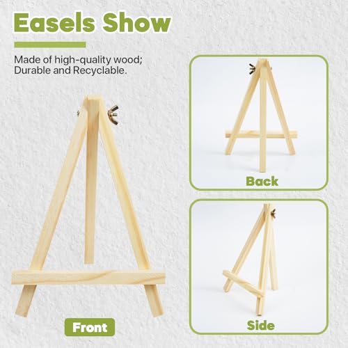 Conda 36 Pack 9 Inch Mini Wooden Display Easels, A-Shaped Mini Easel Stand for Small Painting, Painting Party Easel for DIY Crafts, Photos, Gift, Decoration - style: 36 Pcs
