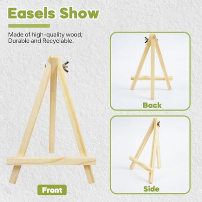 Conda 36 Pack 9 Inch Mini Wooden Display Easels, A-Shaped Mini Easel Stand for Small Painting, Painting Party Easel for DIY Crafts, Photos, Gift, Decoration - style: 36 Pcs