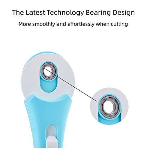 Headley Tools Rotary Cutter Set -60mm Rotary Cutter with 5pcs Extra Blades, Bearing Design Rolling Cutter 12"x12" Rotating Cutting Mat,perfect for Fabric, Sewing, Quilting, Cloth, Paper, Crafting