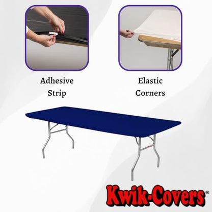 6' Rectangle Plastic Table Covers 30" x 72", Bundle of 5 (Navy Blue) - color: Navy Blue