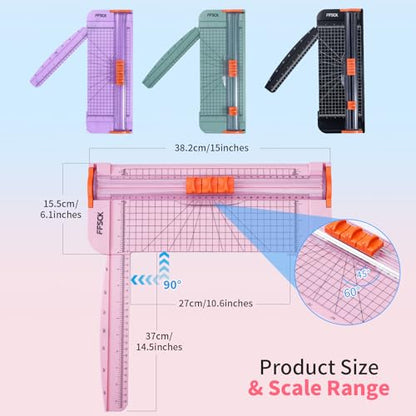 A4 Paper Cutter Slider 12 Inch Paper Trimmer Photo Cutter, Pink - color: Pink