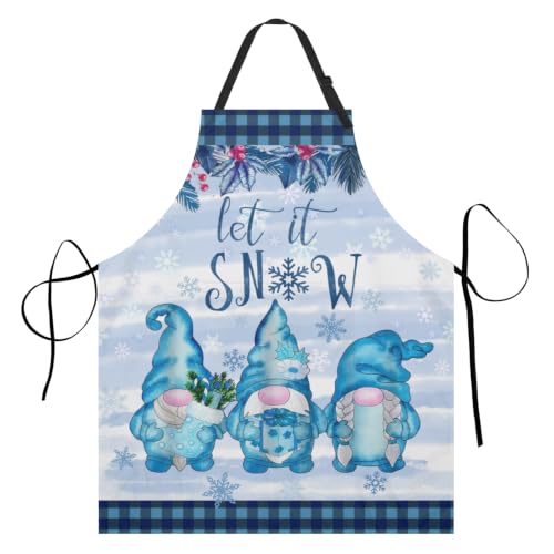 Imiss Waterproof Stain-Resistant Cooking Chef Aprons for Grill BBQ Baking 27 X 31 Inch - color: Winter Gnome