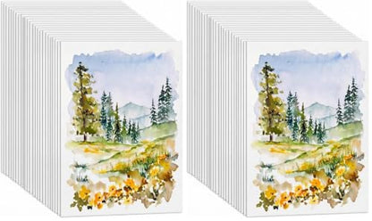 TaoBary 300 Pcs Watercolor Paper 5 X 7 Inch 230 GSM, Cold Press White (Pack of 2) - color: 230 Gsm, size: 5 x 7 Inch (Pack of 2)