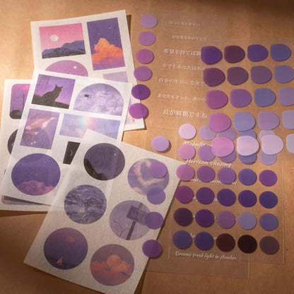 YagCu Scrapbook Kit for Beginners, Aesthetic Junk Journal Supplies, Scrapbooking and Journaling Materials, Bullet Journals Stationery, Planner DIY Arts Craft, Women Adults - color: Moonlight