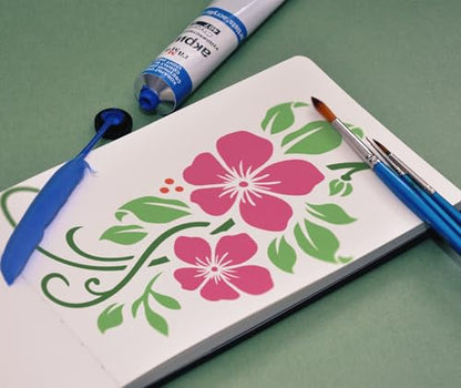 YKW 8 Pack Floral Stencils for Painting, Reusable Plant Spray Paint Templates - Large 11x8 Flower Patterns for Wall, Fabric, Wood,Stone - DIY Home Decor (Plant-Flower) - style: Plant-flower