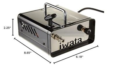 Iwata Ninja Jet Airbrush Compressor – 110-120V Quiet Compact Mini Air Compressor with Hose & Adaptors – Maintenance-Free, Adjustable Pressure – For Hobbyists, Artists, Cake & Model Painting
