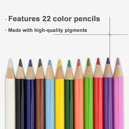 Darnassus 132-Piece Art Set, Deluxe Professional Color Set, Art Kit for Kids and Adult, With Compact Portable Case - color: Pink