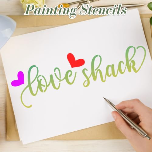 Welcome Stencils for Crafts Reusable 12Pcs Stencils(Length 11.7 Inch) - color: Welcome