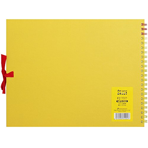 Maruman Art Spiral Sketch Book, F2, 7.76" x 10.24", 24 Sheets, Yellow | Drawing Pad With Acid-Free Art Paper & Twin-Wire Binding, Premium Drawing Paper Sketchbook, Sketch Pad Made in Japan - color: Yellow, size: F2 (7.76" x 10.24")