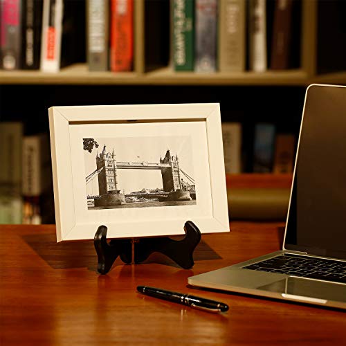 Tatuo 2 Packs Wooden Plate Stands for Display, Plate Holder Display Stand, Picture Frame Stand Easels, Tabletop Art Holder, Book Dish Decorative(10 Inch,Black) - color: Black, size: 10 Inch