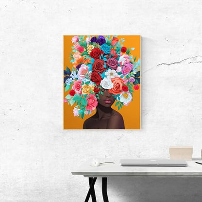 ldazao Paint By Numbers Kit for Adults Flower Color Adult Paint By Number Kits Girl Paint and Sip Kit Canvas Oil Painting Kit DIY Crafts for Women Gift 16x20 Inch Flameless - color: SZ010