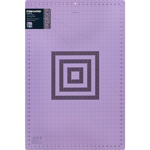 Fiskars 24" x 36" Self Healing Cutting Mat, Large Grid, Lilac Mountain Haze | Double-Sided Sewing, Quilting & Craft Cutting Board, Grid with 30 45 60 Degree Bias Lines for Fabric, Paper & DIY Projects - color: Lilac/Mountain Haze, size: 24"L x 36"W