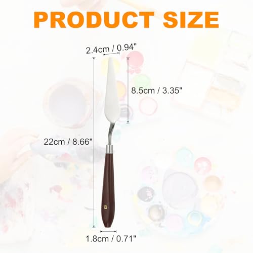 HARFINGTON Palette Knife Painting Tool 3.35" x 0.94" Stainless Steel Art Spatula Pallet Knives Scrapers Tools with Plastic Handle for Acrylic Oil Canvas Mixing Spreading, Red/Silver - size: 3.35" x 0.94"