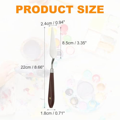 HARFINGTON Palette Knife Painting Tool 3.35" x 0.94" Stainless Steel Art Spatula Pallet Knives Scrapers Tools with Plastic Handle for Acrylic Oil Canvas Mixing Spreading, Red/Silver - size: 3.35" x 0.94"