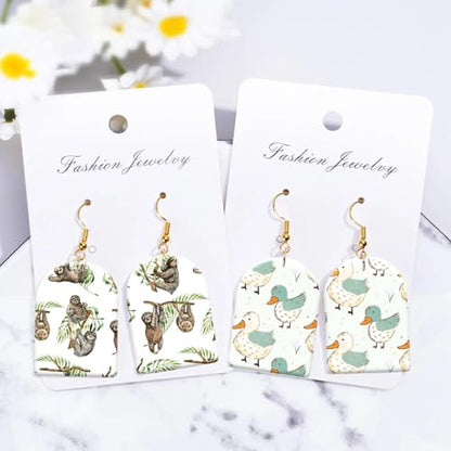 6Pcs Animal Transfer Paper for Polymer Clay, Ducks,Birds Mokey,Leopard Print Water Soluble Transfer Sheets for Polymer Clay, Polymer Clay Transfer Paper for DIY Art Jewelry Earrings Making 5.82X3.93in