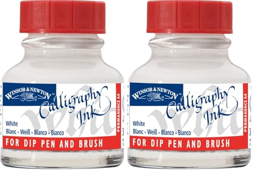 Winsor & Newton 1110702 Calligraphy Ink 30ml Bottle-White (Pack of 2) - color: White, size: 1 fl oz (Pack of 2)