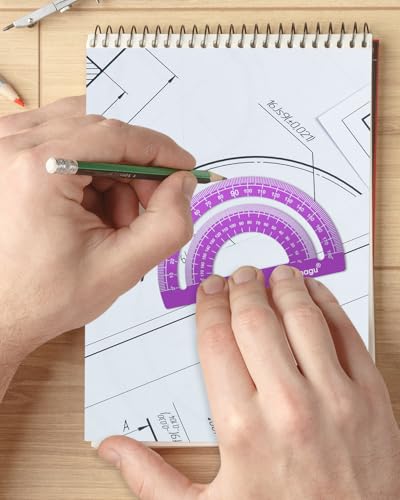 Honagu Aluminum Alloy Triangular Ruler Set, 4 Pieces, 20cm/7.87inches, Purple - color: Purple, size: 20cm