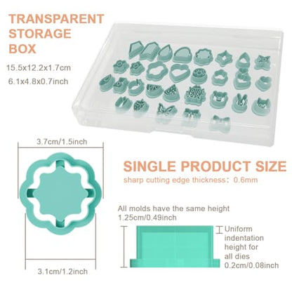 30pcs Cute Elements Polymer Clay Cutters for Earring Making DIY Jewelry Making Polymer Clay Cutter Kit - color: Cute Elements