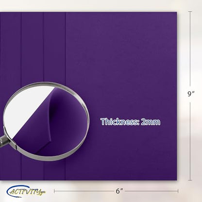 Purple EVA Foam Sheets, 6 x 9 Inch, 2mm Thick – Foam Paper for DIY Arts and Crafts, School Projects, and More – 8 Pack - color: Purple