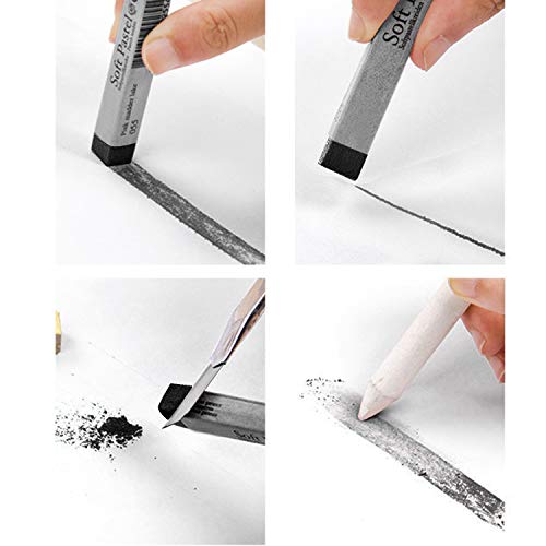 6 Pcs Soft Pastel Drawing Chalk Set Square Sketch Pastel Chalk Painting Sticks Drawing Sketching Pen Art Supplies Artists Beginners Non-Toxic Soft Pastel Stick Crayons for Teachers Professionals - color: black