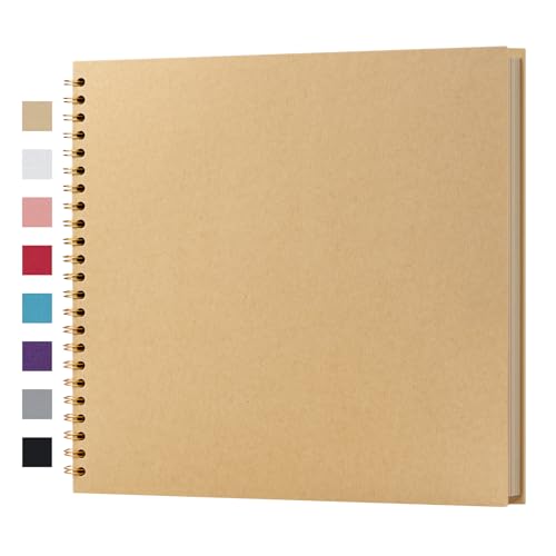potricher 12 x 12 Inch Large DIY Scrapbook Photo Album 40 Pages, Yellow - color: Yellow, size: 12 Inch 40 Pages