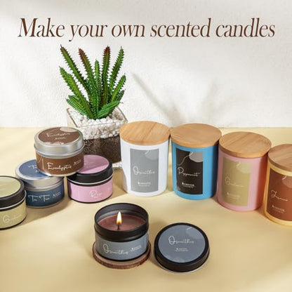 SAEUYVB Candle Making Kit for Adults,Candle Making Supplies with Wax Melter | Beginner-friendly,Complete Starter Candle Kit with 3 lbs Soy Wax,10 Candle Jars,10 Scents,Dyes and More, Perfect forDIY Craft - size: 10 pcs candle tins kit with melter