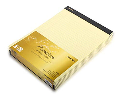 Mintra Office Canary Legal Pads - Premium Quality Heavyweight Paper With Micro-perforated sheets, Smooth-lined paper, Ideal for Office Tasks, Assignments or Notes, Meetings, and Journaling, 6 pack WIDE RULED, Yellow Paper, Premium Writing Pad, 8.5"x11" -
