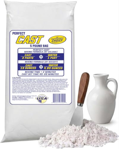 Perfect Cast Mold Casting Powder, Fast-Curing, Non-Toxic, Water-Based Material for DIY Sculptures, Jewelry, Crafts & Models, USA Made, 5 lb Bag - size: 5 lb